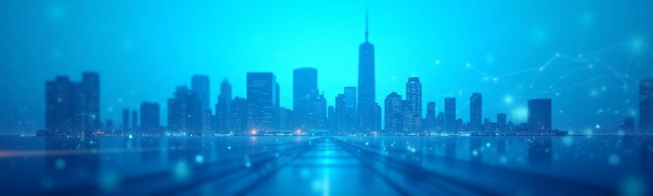 Abstract cityscape with business graphs overlay